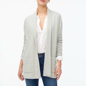 J. Crew Light Gray Open-Front Pocket Cardigan Jacket